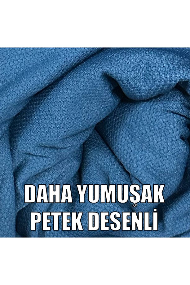 Petek Kumaş 2 Adet Üçlü Çekyat- 2 Adet Tekli Koltuk Kılıfı Seti - 5