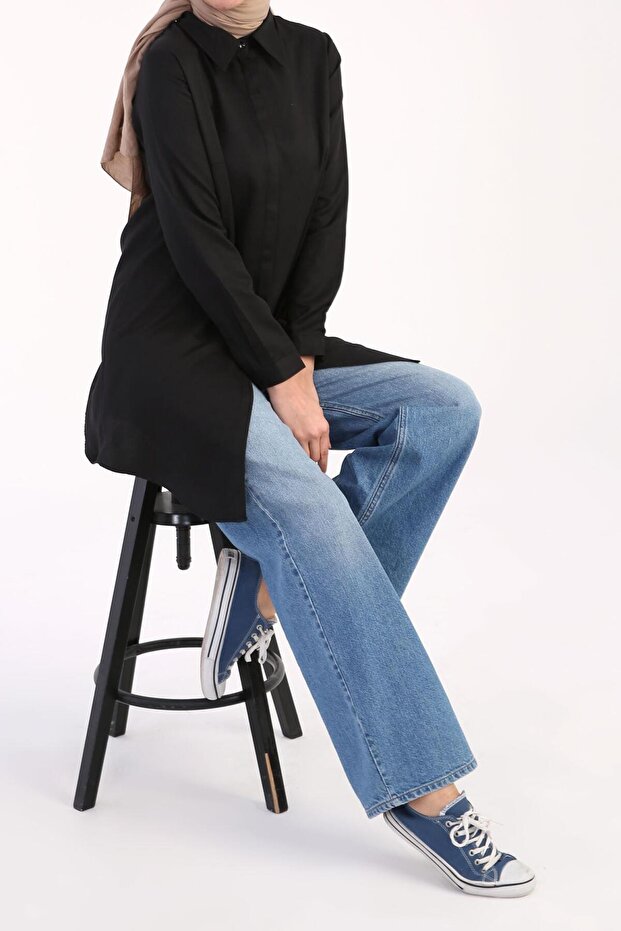 Bdx51007k Basic Gizli Patlı Gömlek Tunik - 1