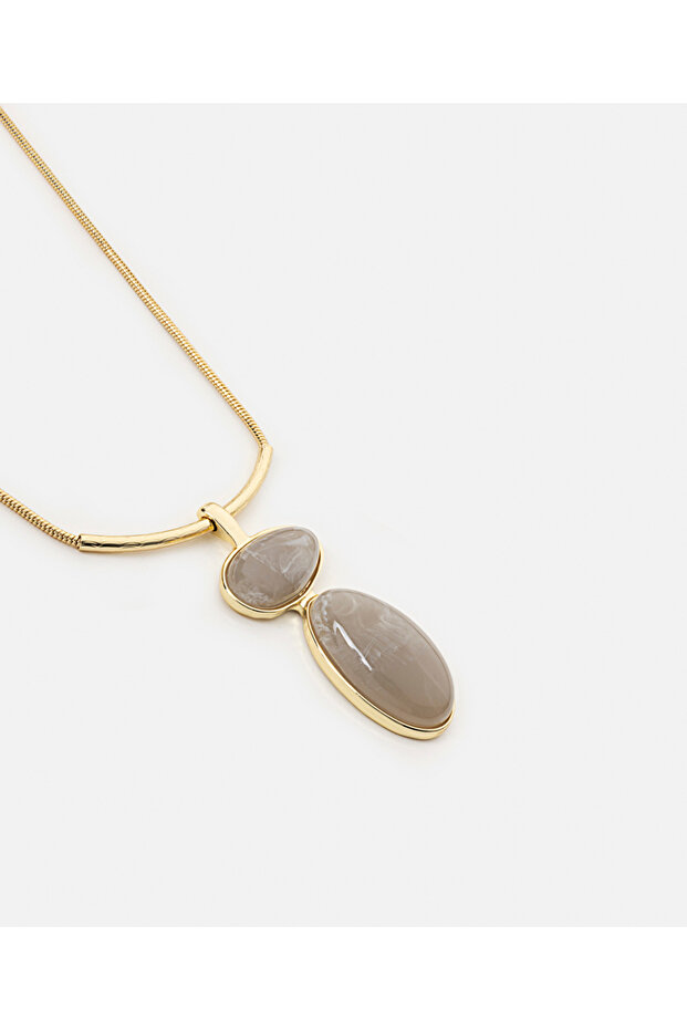 Oval reçine uçlu kolye - 3