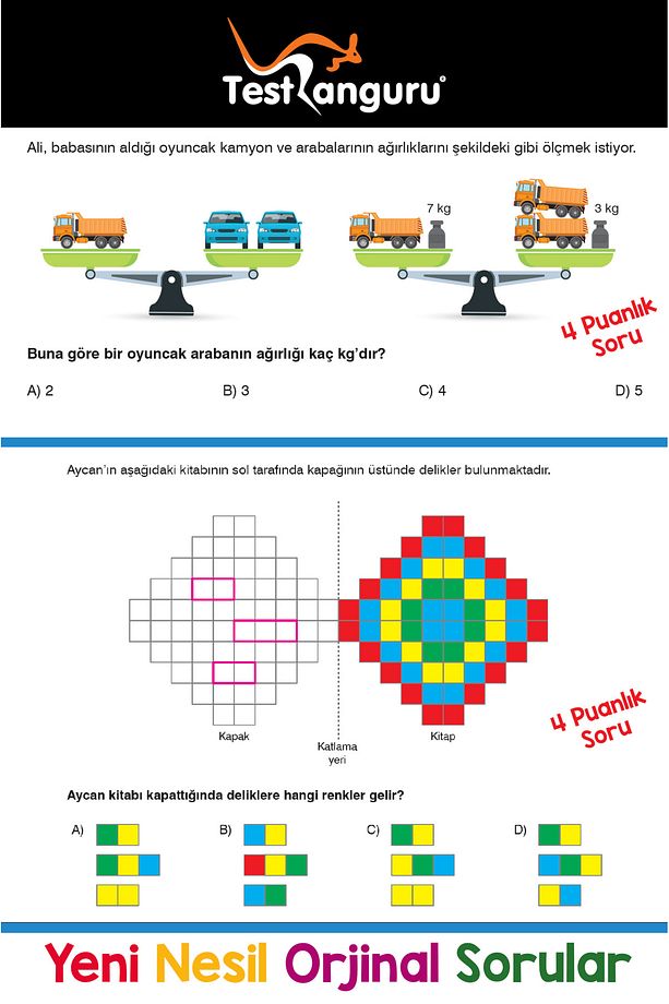 4. Sınıf Zihin Çalıştıran Eğlenceli Kanguru Matematik Soruları - 5