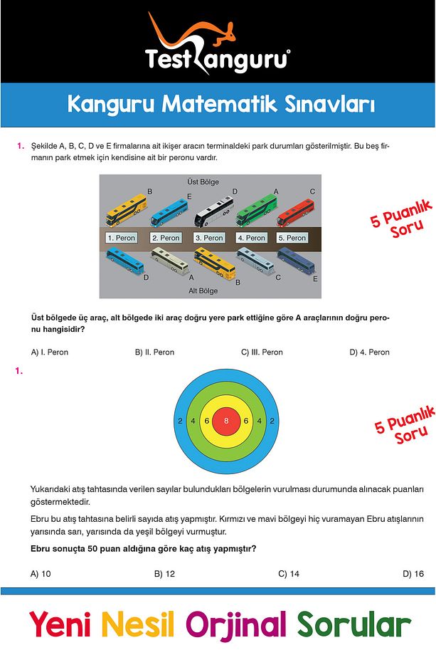 3. Sınıf Zihin Çalıştıran Eğlenceli Kanguru Matematik Soruları - 8