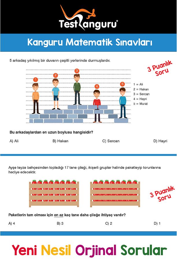 4. Sınıf Zihin Çalıştıran Eğlenceli Kanguru Matematik Soruları - 2