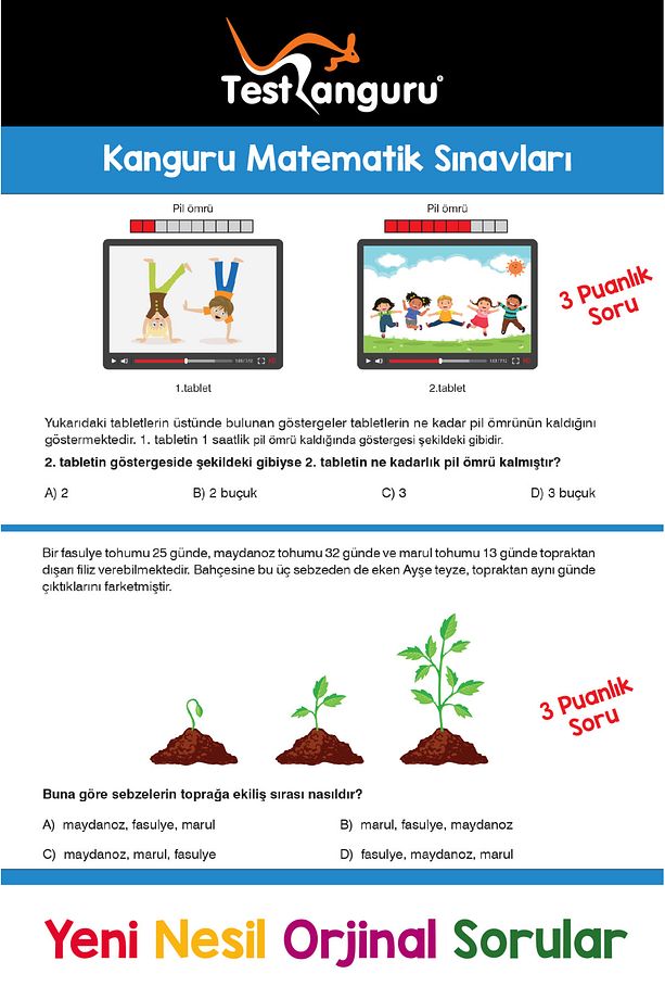 4. Sınıf Zihin Çalıştıran Eğlenceli Kanguru Matematik Soruları - 3
