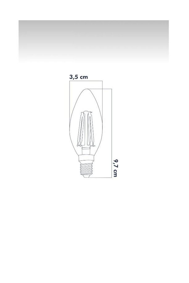 1 Adet Dekoratif Düz Buji Ampul E14 - 2