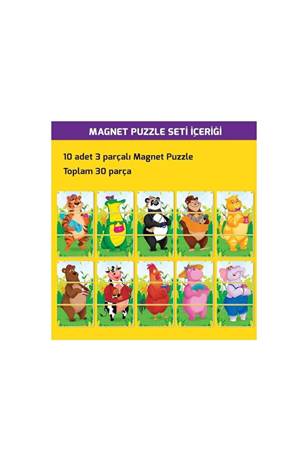 Magnet Puzzle Seti 10 Hayvan 30 parç - 3