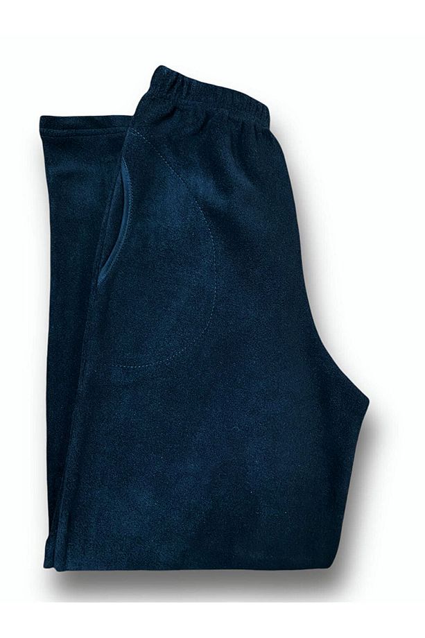 Erkek Siyah Polar Cepli Kışlık Kalın Yüksek Kaliteli Pijama Altı - 3