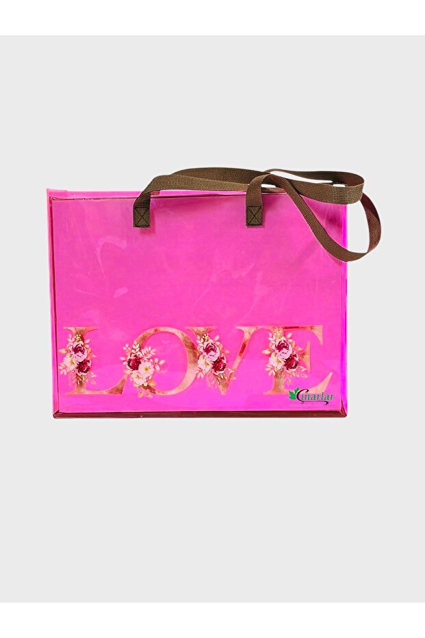 Pink Pvc Printed Beach Bag