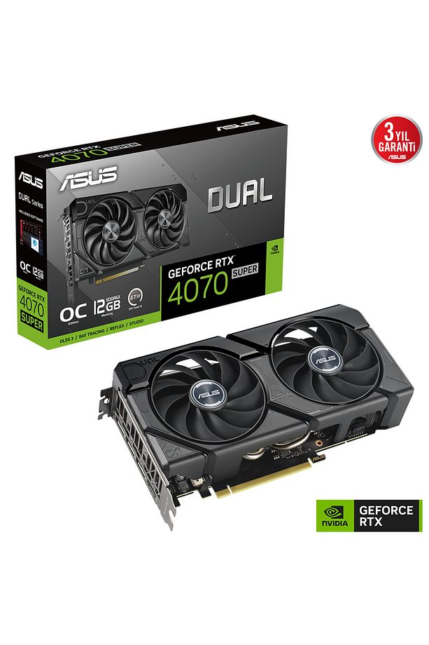 Dual Geforce Rtx 4070 Super Evo Oc 12gb Dual-rtx4070s-o12g-evo Gddr6x 192bit Dx12 Dlss 3 Gamin - 1