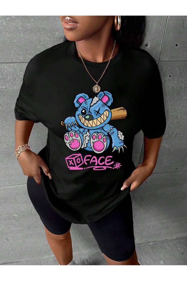 Unisex Stylish Comfortable Oversize Cotton Crew Neck T-Shirt with Special Design Code 34390