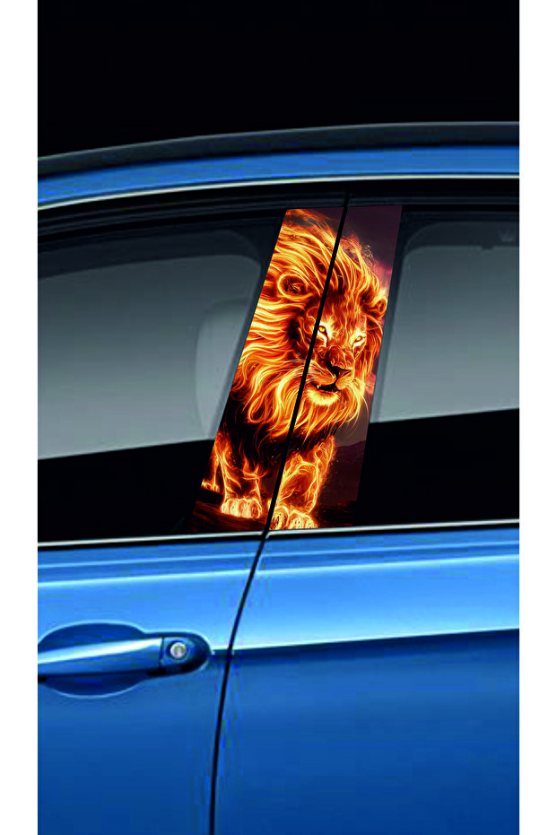 Car Door Post Cover Foil (Right Left Set) (2 Pieces) - 22X52 cm