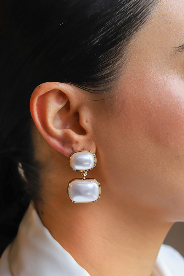 Sedef Detaylı Küpe - 1