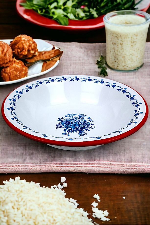 36 Cm 4,5 Litre Emaye Leğen Çırpma ve Karıştırma Kabı, Hamur Leğeni. Meyvelik. Çeyiz.  Büyük Kase - 4