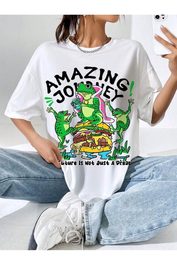 Unisex Stylish Comfortable Oversize Cotton Crew Neck T-Shirt with Special Design Code 24085