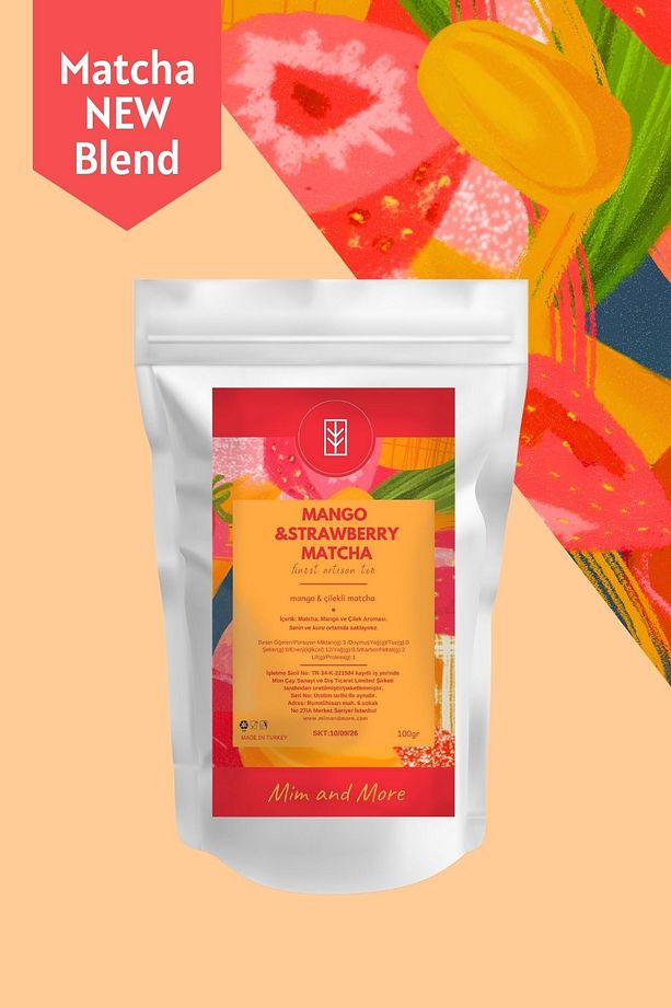 Mango & Strawberry Matcha - Mango Ve Çilekli Matcha 100 gr - 1