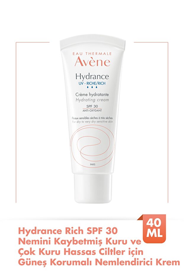 Hydrance Rich Spf30+ Sun Protection Moisturizing Cream for Dry Sensitive Skin 40 ml