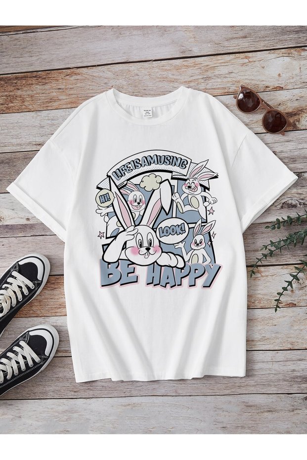 Unisex Stylish Comfortable Oversize Cotton Crew Neck T-Shirt with Special Design Code 35475