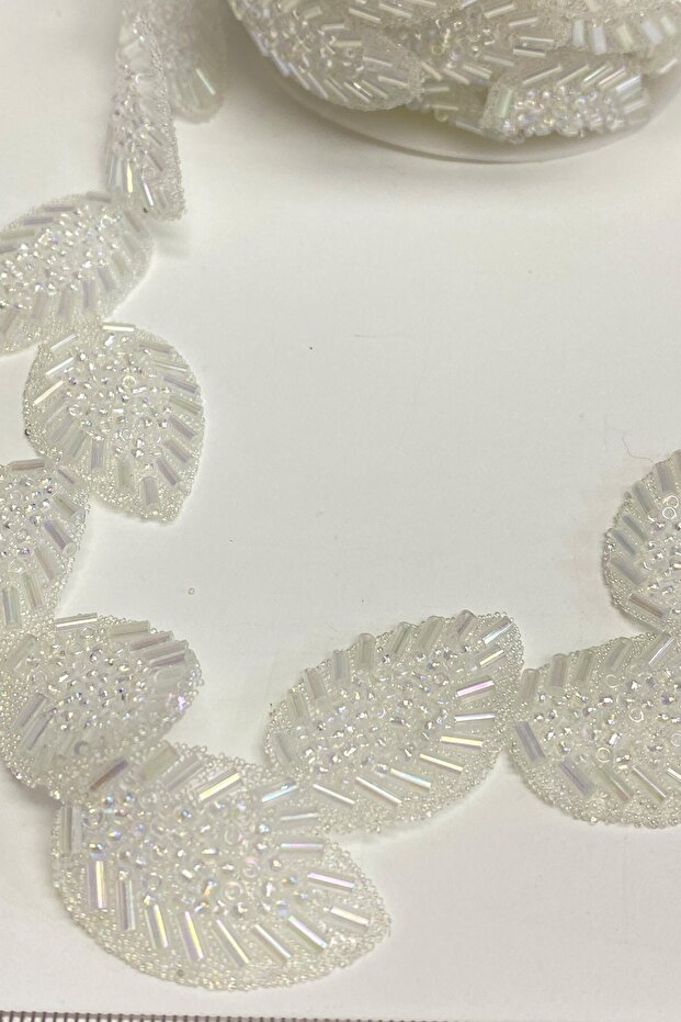 Yaprak Desen Ütüyle Yapışan Şerit Taş Aplik - 2