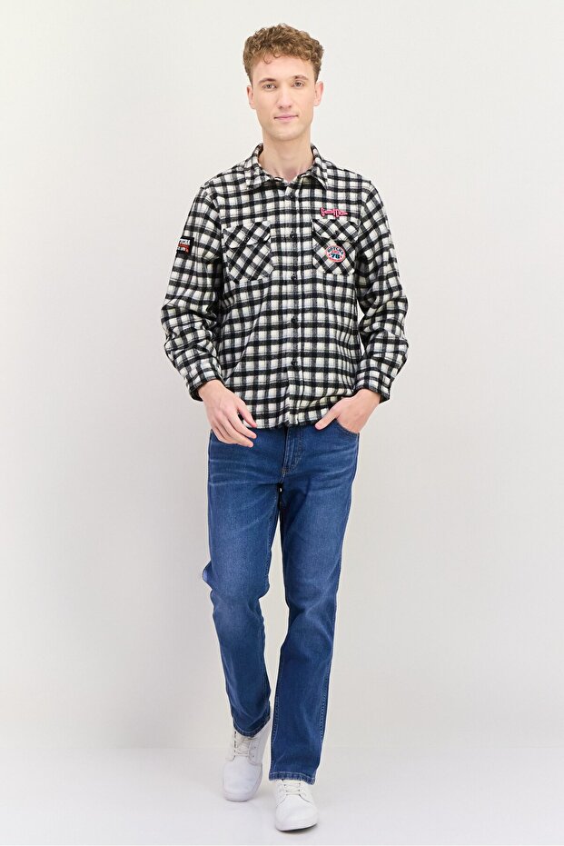 قميص جاكيت منقوش للرجال، متعدد الألوان - 4