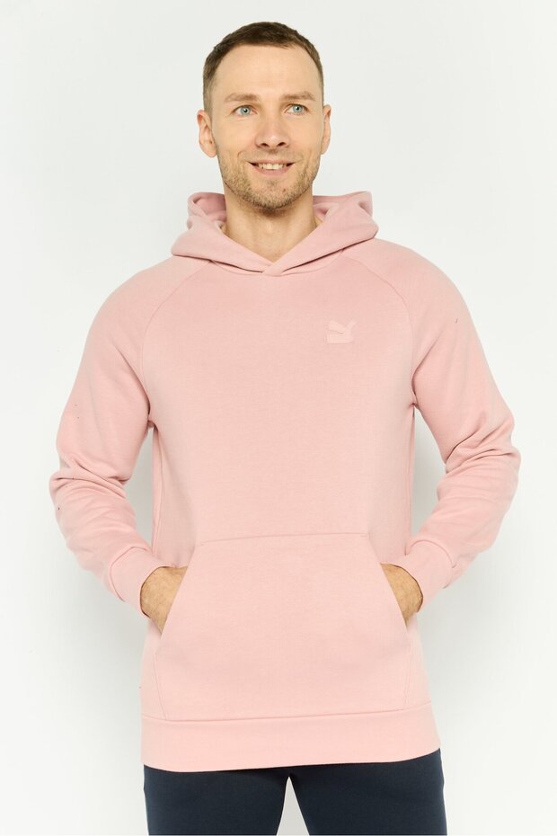 Men Sportswear Fit Long Sleeves Outdoor Hoodie, Pink