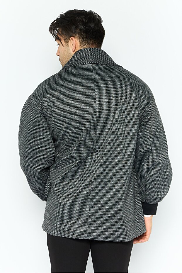 Men Textured Soft Shell Jacket, Black - 3