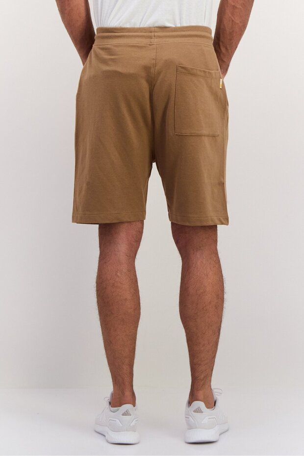 Men Drawstring Graphic Print Basic Shorts, Brown - 3