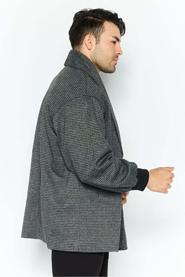 Men Textured Soft Shell Jacket, Black - 2