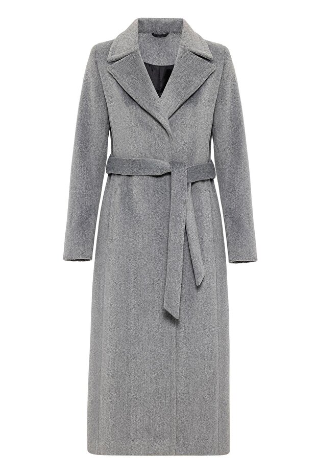 معطف حصري بحزام خصر وقفل بالضغط A.GREY 3057