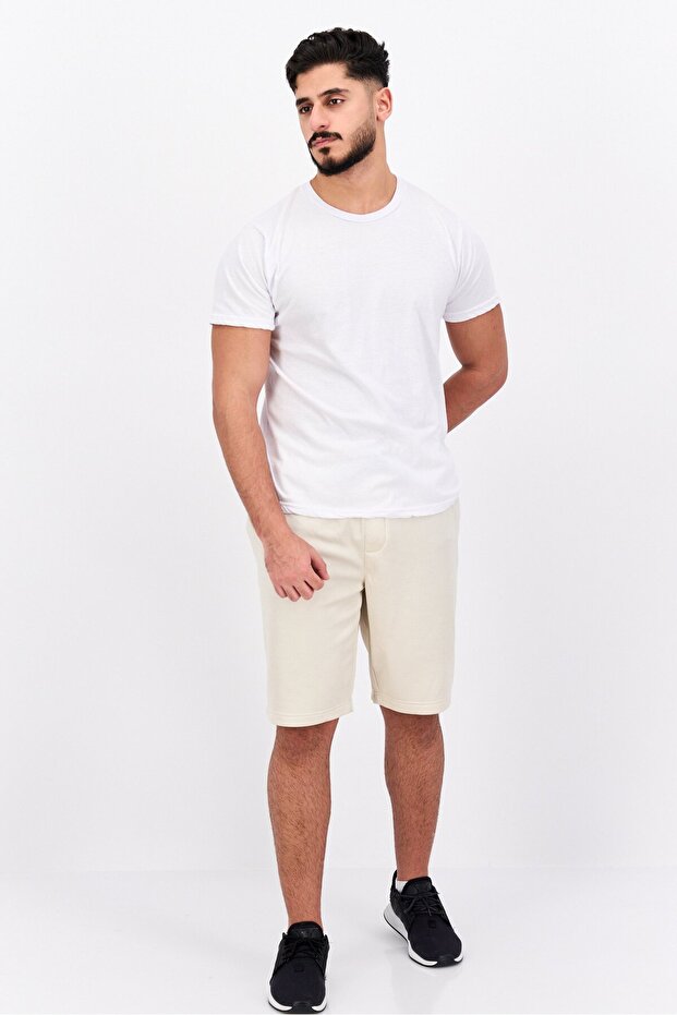 شورت رجالي سادة، لون بيج - 4