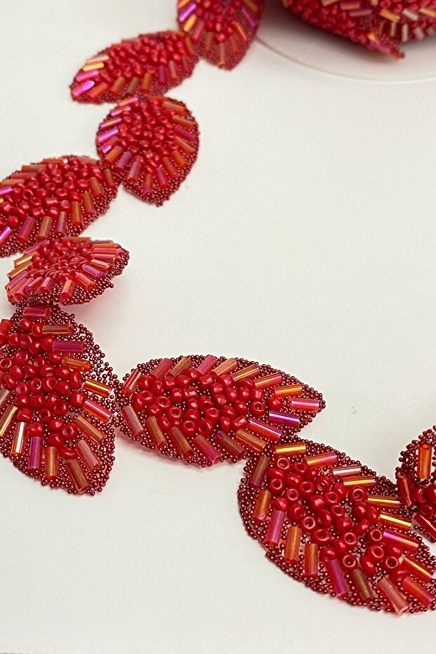 Yaprak Desen Ütüyle Yapışan Şerit Taş Aplik - 3