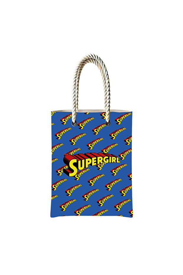 Supergirl Themed Zippered Daily Use Cloth Bag