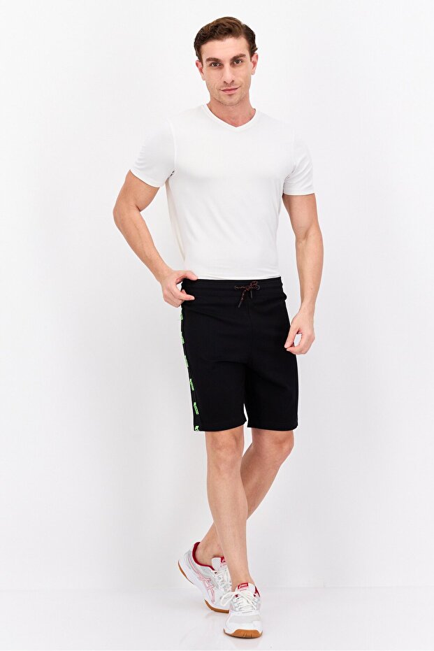 شورت رجالي أساسي بشعار العلامة التجارية، أسود - 4