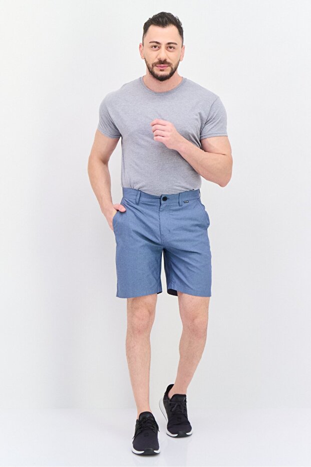 شورت رجالي بقصّة عادية، باللون الأزرق - 3