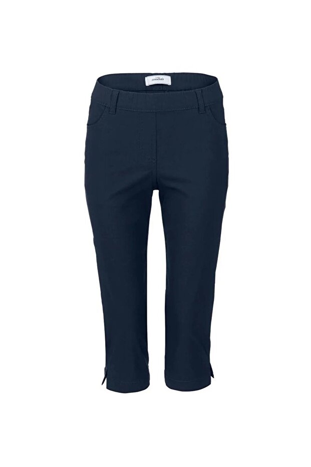 بنطلون نسائي قصير سادة، أزرق داكن - 2