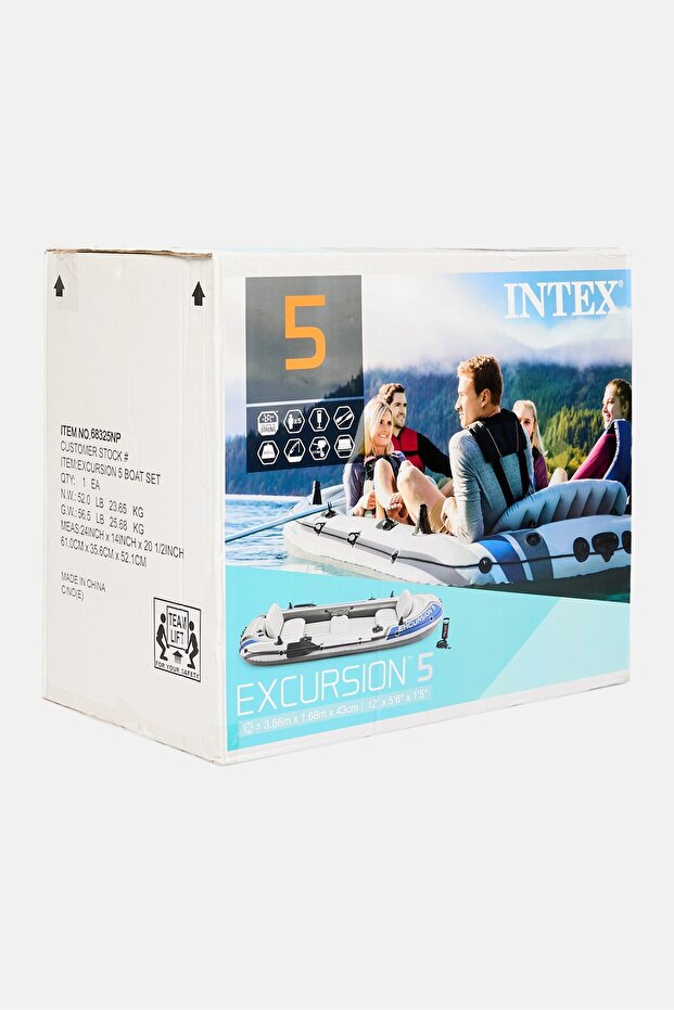 طقم قوارب قابلة للنفخ Excursion 5، مجموعة باللون الرمادي الفاتح - 3