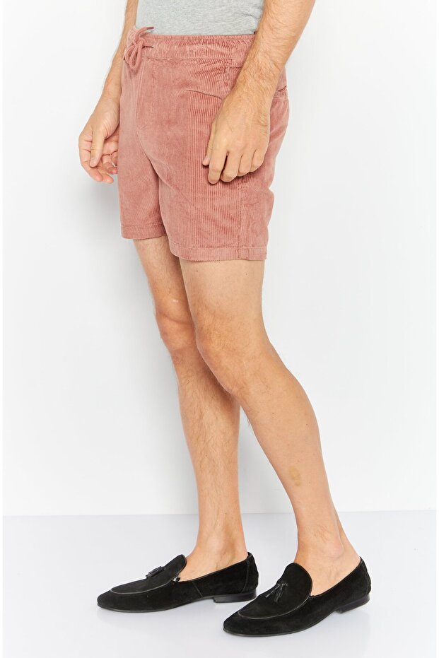Men Textured Basic Short, Pink - 2