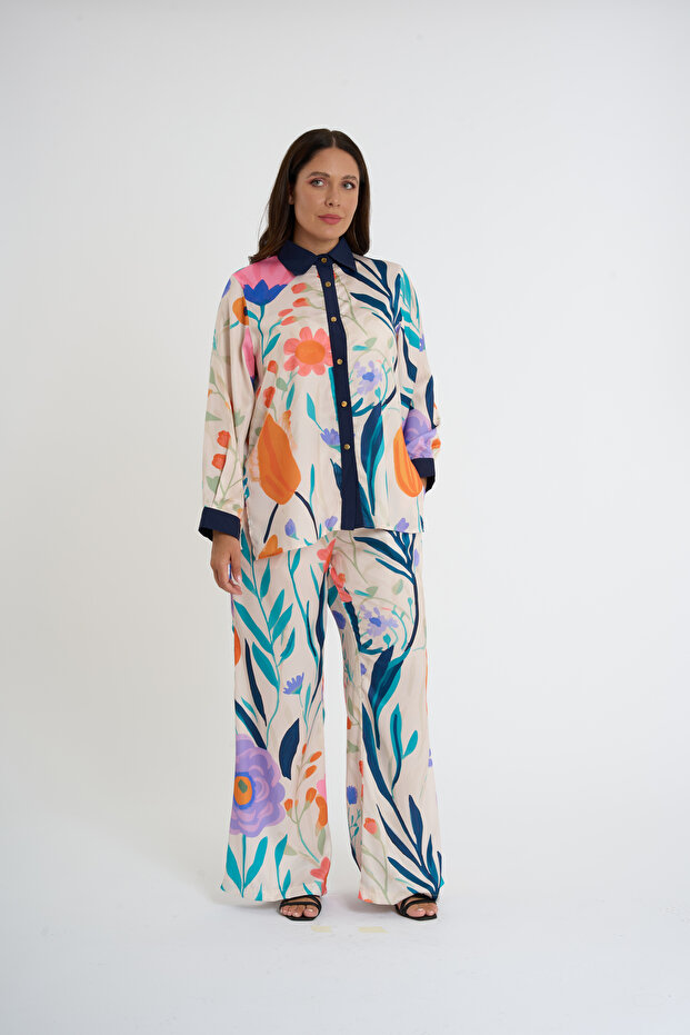 Patterned Buttoned Set - 1