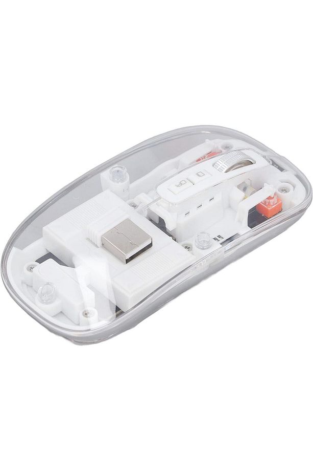 Şeffaf Kablosuz Mouse Sessiz Tuş 3 DPI Modu Çift Bağlantı Ergonomik 180 Saat Kullanım - 3