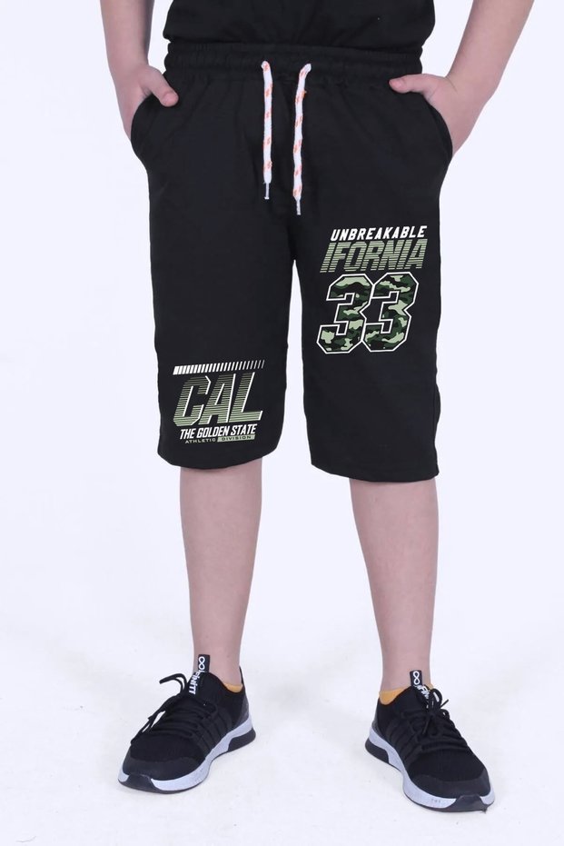 33 Ifornia Printed Boy's Double Pocket Capri
