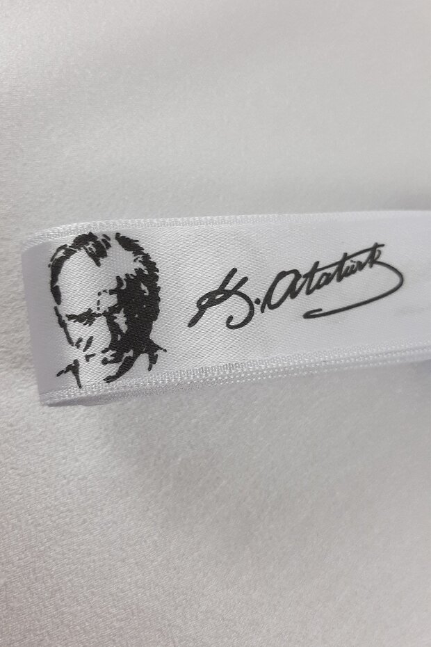 White K.Atatürk Printed Satin Ribbon – Ribbon