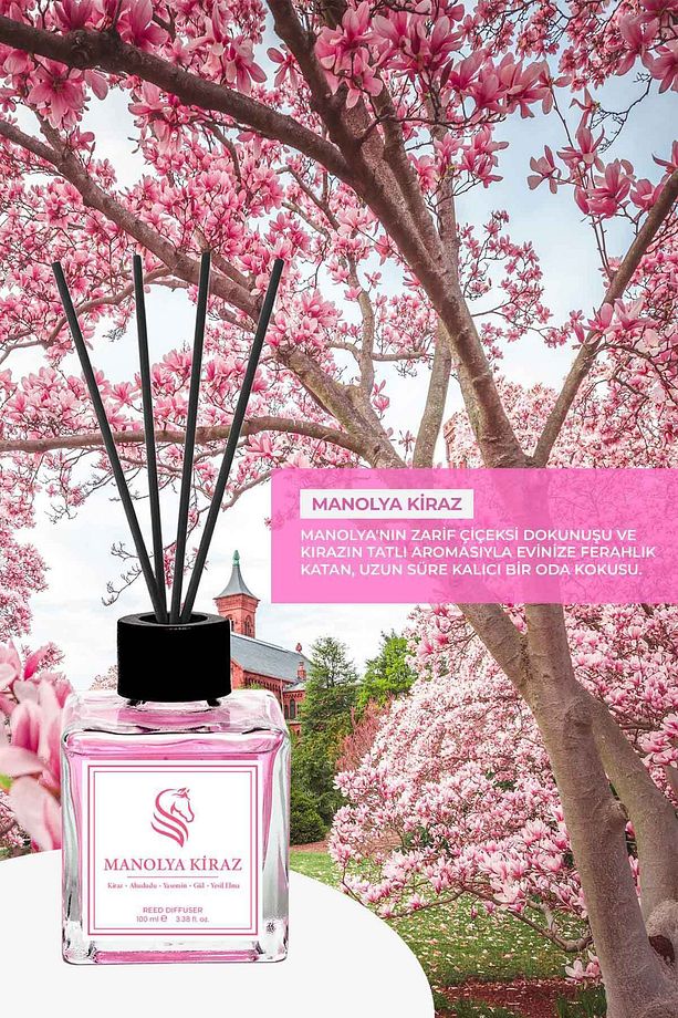 Manolya Kiraz Çubuklu Oda Kokusu Magnolia Cherry Reed Diffuser 100ml - 5
