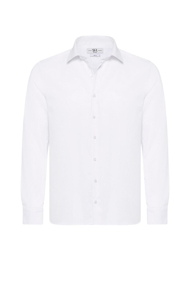 Angular Cuff Slim Plain Shirt - 1