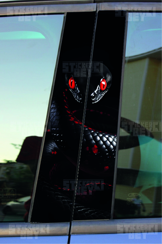 Black Snake Door Post Covering Foil Right-Left 2Pcs 22*50cm
