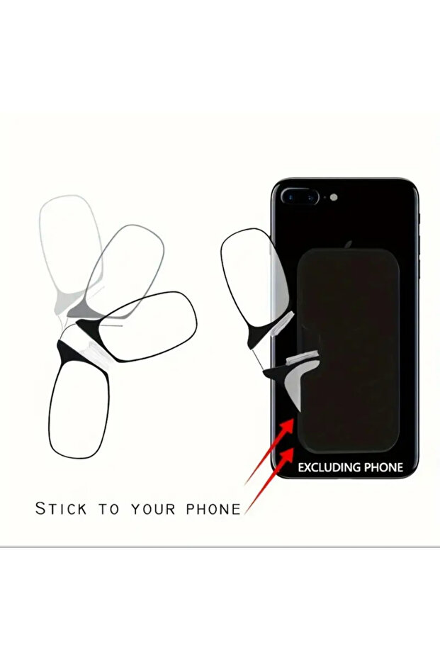 Practical Phone Reading Glasses - Above Nose, Stickable Back +1.50 - 5
