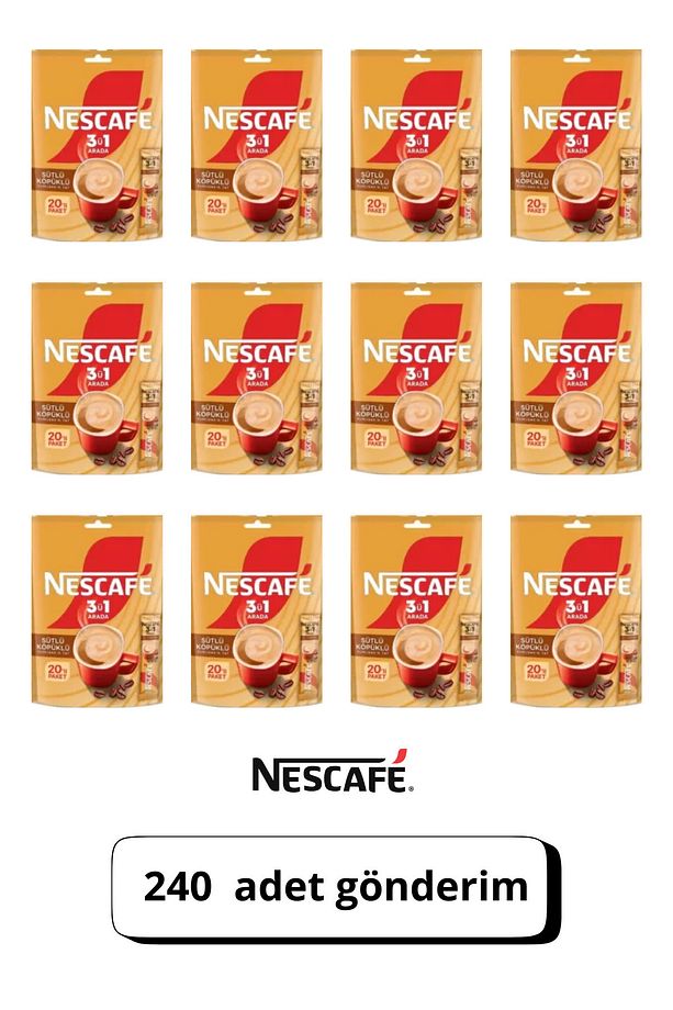 3n1 Arada Sütlü Köpüklü Dev 240 Adet 17,4 gram - 1
