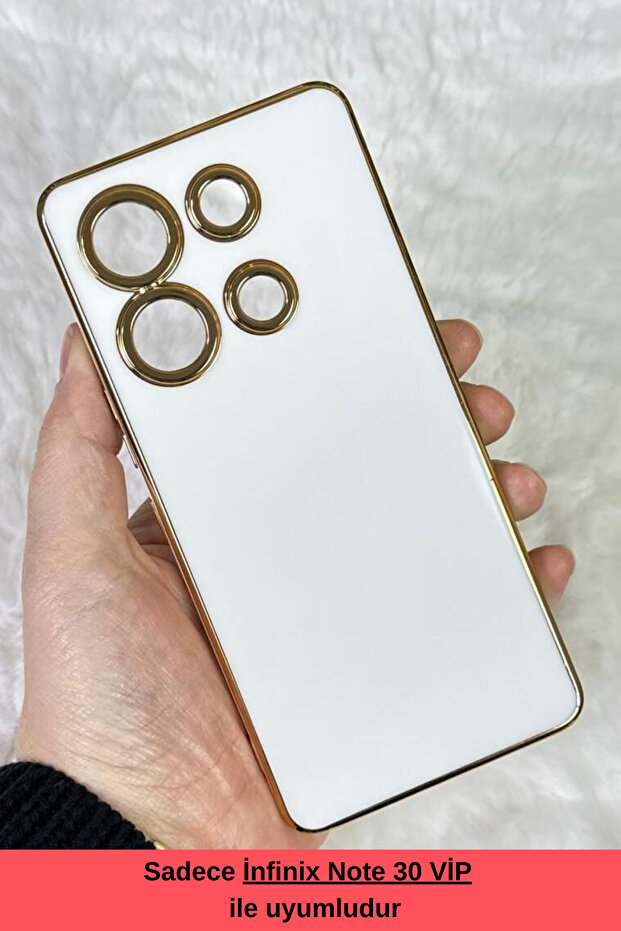 Gold Kenarlı Silikon Note 30 Vip Kılıf - 1