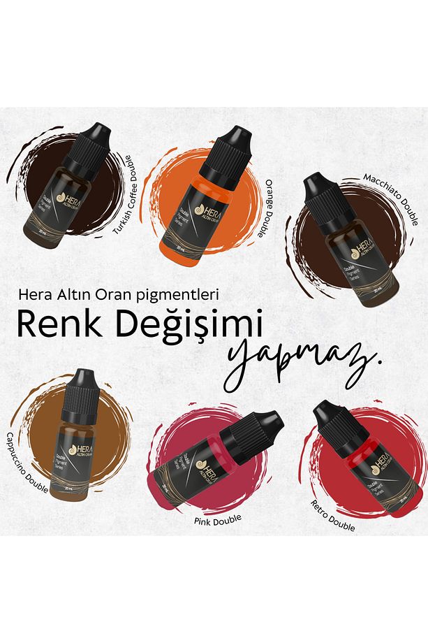 15 Adet 20 ml Tüm Renkler Kalıcı Makyaj Ve Microblading Pigment Seti - 6