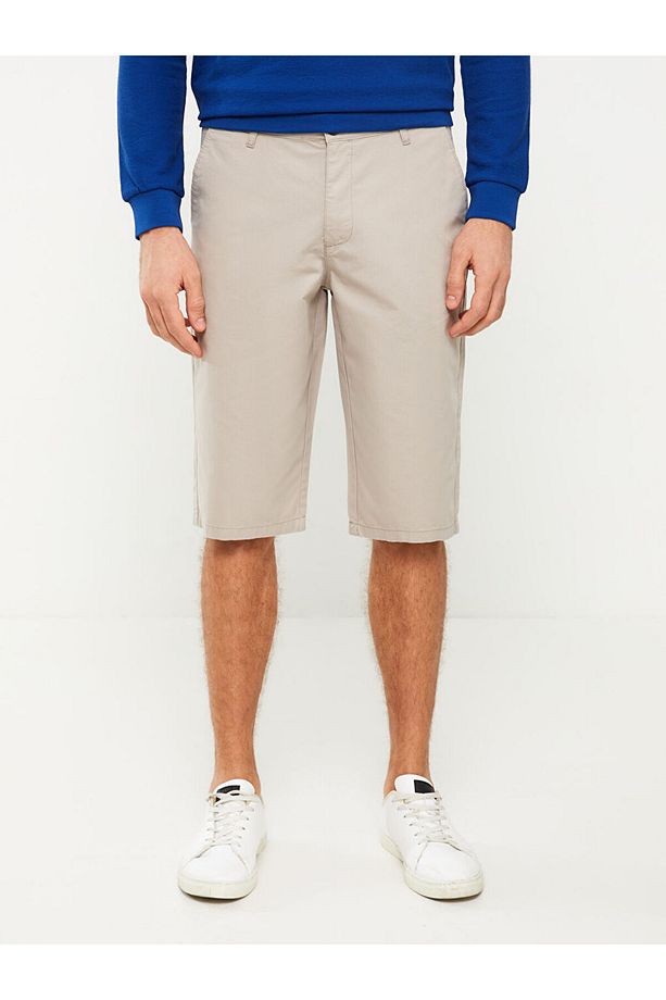 LCWAIKIKI Basic Standart Kalıp Gabardin Erkek Bermuda Şort - 3