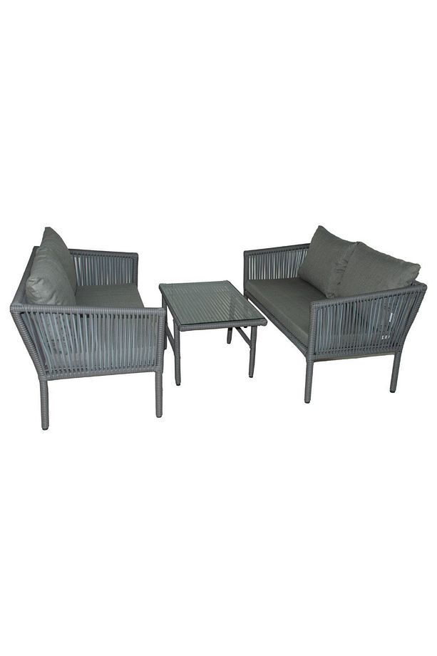 Berlin 2+2 Rattan Bahçe Balkon Oturma Takımı Açık Gri - 2