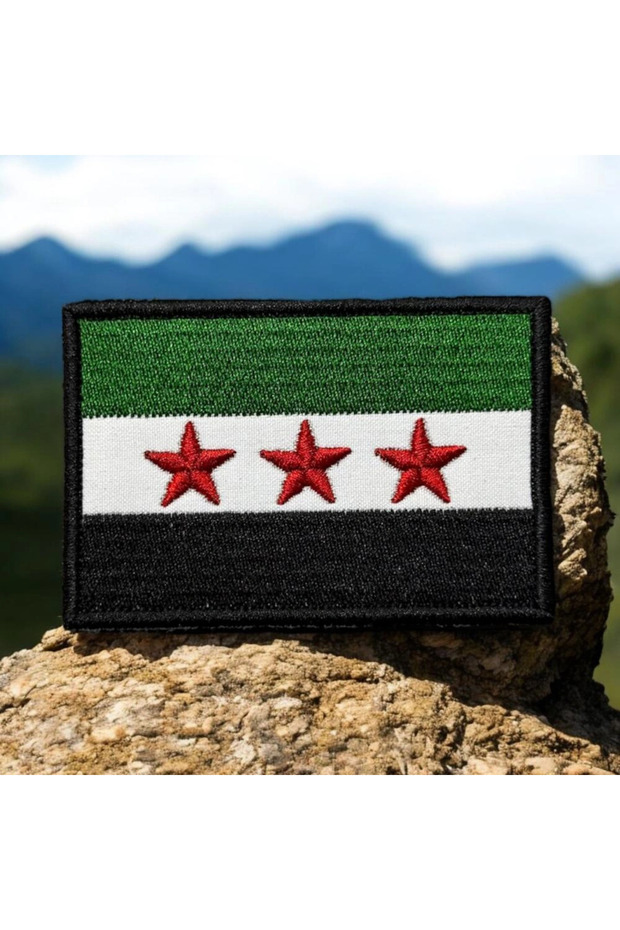 Syrian Arab Republic Flag Embroidery Patch 8 X 5 cm