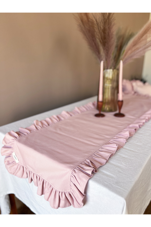 Rosy Keten Fırfırlı Runner Pembe - 4